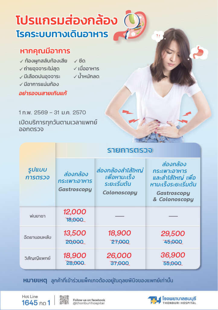 แพ็กเกจส่องกล้องทางเดินอาหาร